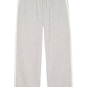 Donni Eco-Terry Stripe Crop Pant in Heather Gray Size Small